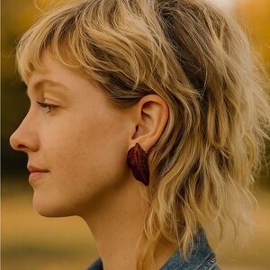 Vintage Pine Cone Slice Clip-on Earrings